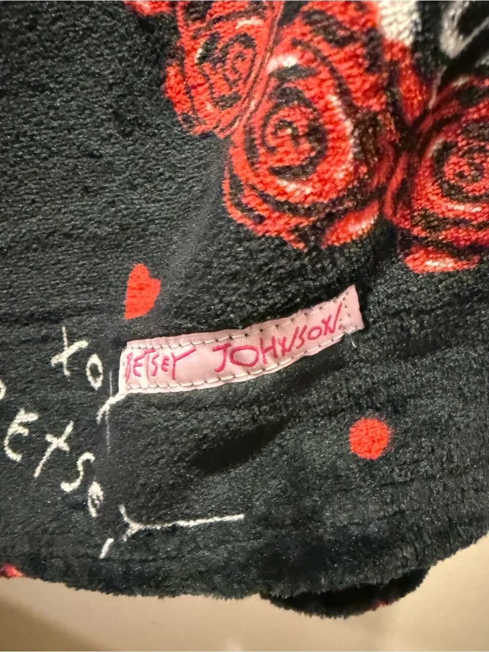 Betsey Johnson Halloween  “Lovers” Skeleton Rose Ultra Soft Plush Throw Blanket